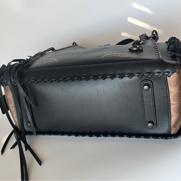 HTF Coach Dreamer 36 With Chelsea Tattoo Fringes Black 37122 EUC - Picture 4 of 15